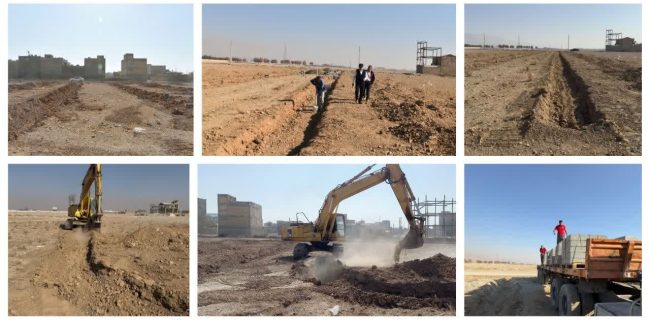 اجرای عملیات پی‌کنی و زیرسازی کوچه تندیس ۷ شهرک امام رضا(ع) در راستای بهسازی معابر شهری